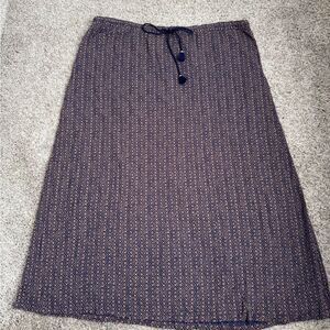 Eddie Bauer Women's Blue and Gold Print Maxi Skirt size XL